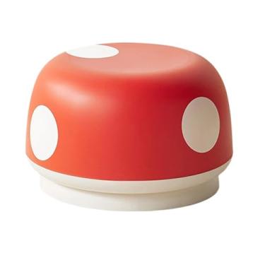Imagem de FytStycale Banquinho em Formato de Cogumelo, Estável E Portátil, com Design de Desenho Animado - Ideal para Sala de Estar, Quarto, Escritório E Hotel, Vermelho, Tamanho real