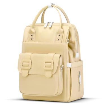 Imagem de Mochila grande de fraldas de 53 cm para meninas e meninos com bolsa seca e úmida, leve, fofa, impermeável, viagem, mamãe, papai, bolsa de fraldas com bolsa tiracolo removível essencial para mamadeiras