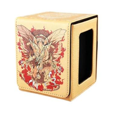 Imagem de Caixa De Cartas TCG Em Couro PU Com Janela De Exibição Para YGO MTG PT