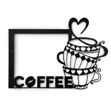 Imagem de WOPARTY Placa de metal para decoração de parede, silhueta preta, estilo moderno, 35 x 24 cm, design de montagem na parede para decoração de arte de parede de cozinha, acessórios de cafeteria