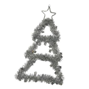 Imagem de Sclmgo Luzes de Natal Decorativas para Janelas, Luzes de LED Natalinas, Enfeite de Natal em Ferro com Design de árvore Iluminada para Sala de Estar, Quarto E, Led Colorido Prateado, Tamanho real