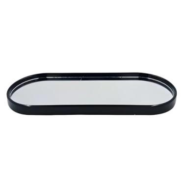 Imagem de Bandeja Espelhada Decorativa para Banheiro e Lavabo Bandeja Organizadora Multiuso Preta ou Dourada (Oval Lisa Preta)