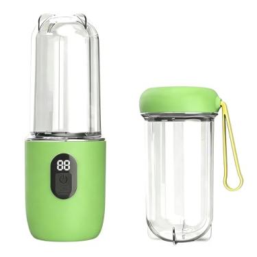 Imagem de Aqur2020 Liquidificador Portátil Recarregável USB, Fabricante de Smoothie Sem Fio de Alta Velocidade de 40 W Com Copo ABS de 500 Ml, Liquidificador Pessoal de 16 Lâminas para Viagens Com