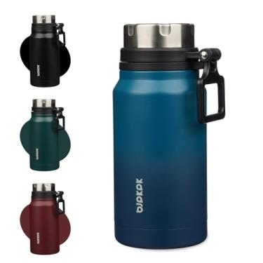 Imagem de BJPKPK Garrafa de água isolada de 680 g com alça de aço inoxidável livre de BPA garrafa de água grande reutilizável