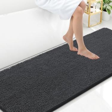 Imagem de Arotive Tapetes de banheiro 70 x 24, tapetes de banho de chenille felpudos absorventes extramacios, laváveis na máquina, tapetes de banho antiderrapantes para banheiro, banheira e chuveiro, acessórios