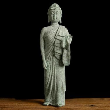 Imagem de FENNYYAR Estátua de Buda em pé doméstico Zen Spirit Budismo, 18 cm 18.0 cm, ornamento de mesa de sala de estar