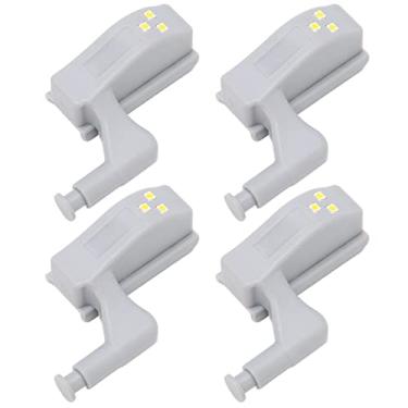 Imagem de Generic Luz de Dobradiça LED de Alto Brilho ABS Luz de Gabinete para Guarda-roupa Conjunto de 3 Contas de Lâmpada para Porta de Armário (quente + bateria)