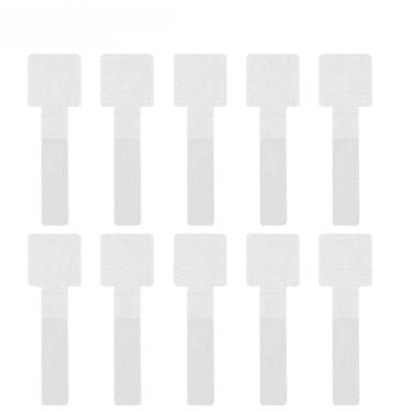 Imagem de Pacote com 10 tiras organizadoras de cabos, fita mágica reutilizável para gerenciamento de fios (branca)