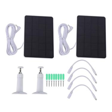 Imagem de Fafeicy Painel Solar, para Câmera de Segurança de Anel 10W Com Cabo de 9,8 Pés USB C Micro USB Portas IP65 Carregamento Eficiente Adequado para Uso Externo
