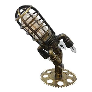 Imagem de Lâmpada de Foguete Steampunk Decoração Casa Industrial Retrô Luz Noite com Lâmpadas Led Chamas Simuladas Decorativa para Crianças Perfeita Amigos Famí