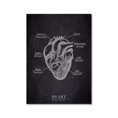 Imagem de Arte de anatomia humana, pintura em tela médica, vintage, esqueleto muscular, educação, pôster, impressão de imagem de parede, decoração de clínica hospitalar (SKU4,20,3 x 30,5 cm = (20 x 30 cm), sem