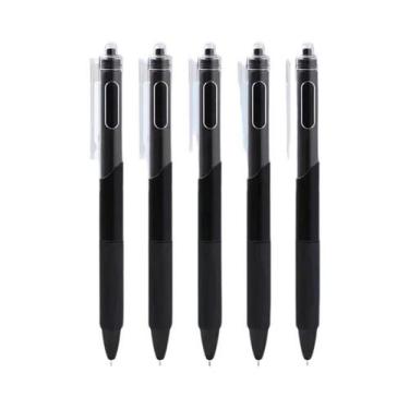 Imagem de Caneta Gel Preta 0.5mm Pacote Com 5 Canetas Esferográficas De Secagem 
