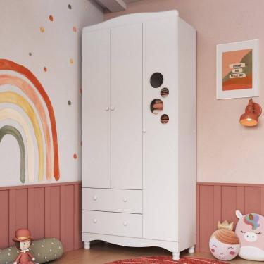 Imagem de Guarda Roupa Infantil 3 Portas 2 Gavetas Encanto Completa Moveis