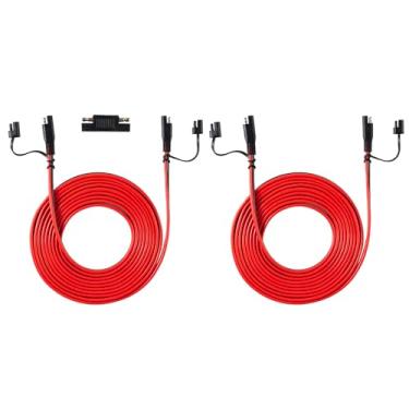 Imagem de Conector de bateria SAE Bates, pacote com 2, 2 pés, SAE para chicote terminal de anel O, conector de bateria de 2 pinos, cabo de extensão AE para SAE (entrada SAE com saída SAE)