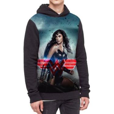 Imagem de Moletom Com Capuz Mulher Maravilha Liga Ref:379, Preto, GG