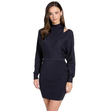 Imagem de Guess Vestido feminino eco manga longa Dolman Anita Rib, Azul inteligente, P