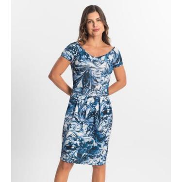 Imagem de Vestido Feminino Curto Em Liganete Select Azul, M, Azul