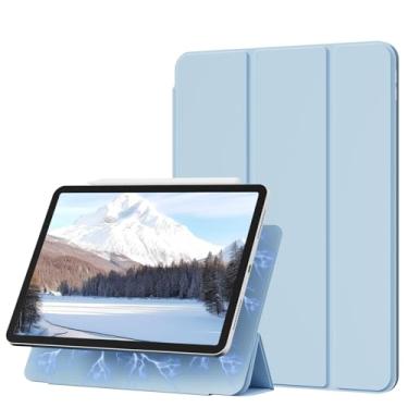 Imagem de KENKE Capa magnética para iPad Air de 11 polegadas (M3/M2) geração 2025/2024, iPad Air 5ª/4ª geração (2022/2020), acessório magnético fino e inteligente, capa com suporte de três dobras bidirecionais