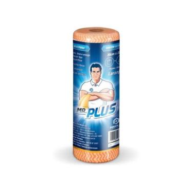 Imagem de Pano Tipo Perfex Multiuso Pct.50 Unid. Mr.plus Rolo 30cmx25m, Laranja