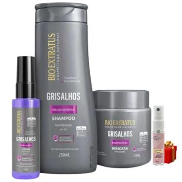 Imagem de Kit Grisalhos Shampoo 250 Mascara 250 Finalizador 55 ml Bio Extratus +