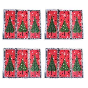 Imagem de Jogo Americano Natalino 4 Peças Árvore de Natal Tecido Gobelin 46x33cm