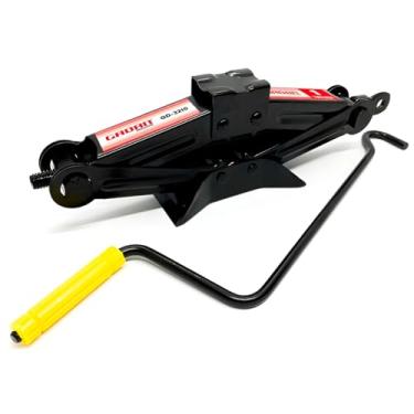 Imagem de Macaco Automotivo Tipo Sanfona com Manivela, Capacidade 1500kg, Base Larga, Preto, Metal, 35cm Manivela Incluída