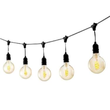 Imagem de Varal De Lâmpadas Externa 10M 10 Soquetes Vedado Cordão - Cristallux