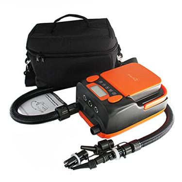 Imagem de Bomba de Ar Elétrica SUP 16PSI Inflador Desinflador Portátil Alta Pressão com 6 Bicos Auto-Desligamento Bateria Recarregável 110W LCD Digital Luz LED para Barco Inflável Prancha Surf Paddle Stand-up
