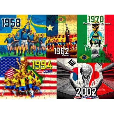 Imagem de Quebra-Cabeça Brasil Campeão Das Copas 500 Peças Em Mdf - Coleção Tea 