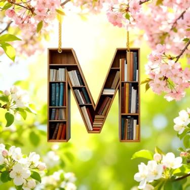 Imagem de Enfeites de Natal A-Z Cristal Pendurado, Enfeites de Árvore de Natal Artesanais com Letra M, Decoração de Carro e Casa - Decoração Artesanal de Acrílico de Natal, Ideias de Troca de Presentes para