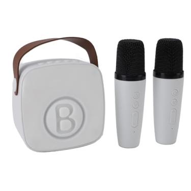 Imagem de Generic Máquina de karaokê para Crianças, Alto-falante Portátil Sem Fio Com Microfone Infantil Fofo para Casa (Microfone Duplo Branco)