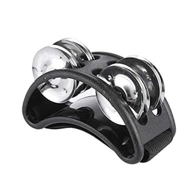 Imagem de aqxreight Instrumento de Percussão de Pandeiro de pé Com Jingle Bells Alça de Nylon Confortável para Idades Melhore Sua Experiência Musical Com Tambor de pé Preto