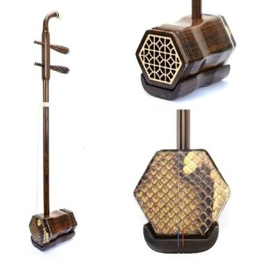 Imagem de LANDTOM Guibourtia africana Erhu Instrumento musical chinês de violino de 2 cordas com acessórios gratuitos disponíveis em todas as regiões (CGB2)