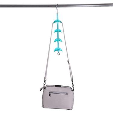 Imagem de Suporte Rotativo para Bolsa Porta-Bolsa Organizador de Armazenamento com Moldura Metal Gancho Plástico Armário Closet Ec