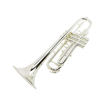 Imagem de Lss9azznmm Absorvedor de cuspe e recipiente trompete instrumento trompete banhado a prata instrumento de trompete iniciante banda profissional tocando melhor tom