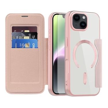 Imagem de Asuwish Capa de telefone para iPhone 14 6,1 polegadas capa carteira magnética com protetor de tela de vidro temperado flip porta-cartão de crédito bloqueio RFID acessórios para celular iPhone 14 5G i
