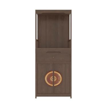 Imagem de KEG801302 Suporte de Santuário Estilo Chinês Riqueza Oferecendo Mesa de Madeira, Porta Dupla Deusa da Misericórdia Deus Buda Armário Altar Mesa (Marrom)