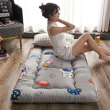 Imagem de CYPOSLDN Colchão de chão japonês, colchão futon para adultos, tatami portátil, colchão grosso para dormir no chão, colchão dobrável, cama de hóspedes, quarto, carro de campismo