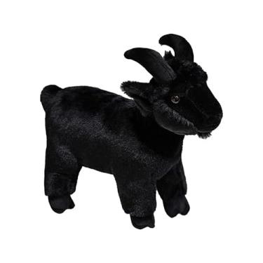 Imagem de Cabra Pelúcia Realista, Cabritinho Fofo Bode Presente Brinquedo Macio (Preto, 40cm)