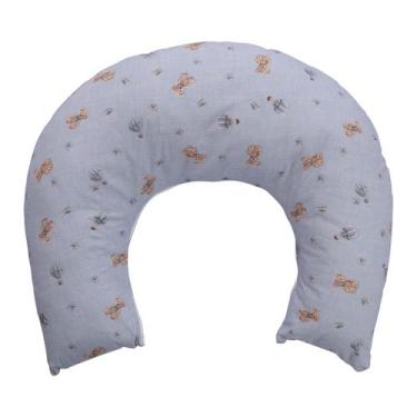 Imagem de Almofada de Amamentação 54 cm x 50 cm x 15 cm Baby Joy, Urso Azul