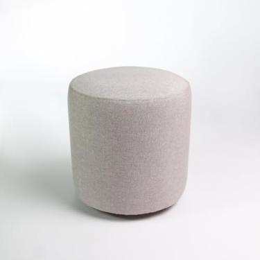 Imagem de Puff Decorativo Redondo em Tecido Linho – Design Orgânico Minimalista para Sala, Quarto e Recepção – Suporta até 120kg(Prata)
