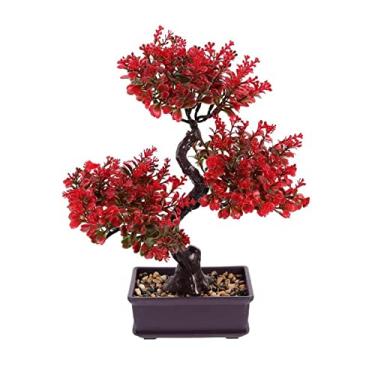 Imagem de Bonsai artificial, árvore artificial, simulação sintética, mini vaso de flor, verde, área de trabalho, decoração de interiores, árvore de bonsai artificial