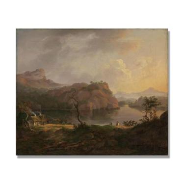 Imagem de NHLDZYH Quadro famoso para salão - réplica de J.C. Dahl - Paisagem romântica nórdica em tela - decoração de parede elegante. (Uma árvore morta). 70 x 84 cm. Apenas tela.