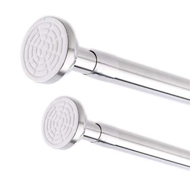 Imagem de Cortina de chuveiro, varão de cortina, varão de cortina de chuveiro, varão de aço inoxidável, sem necessidade de perfuração, vara de vida telescópica para cortina de chuveiro, 150 ~ 300 cm