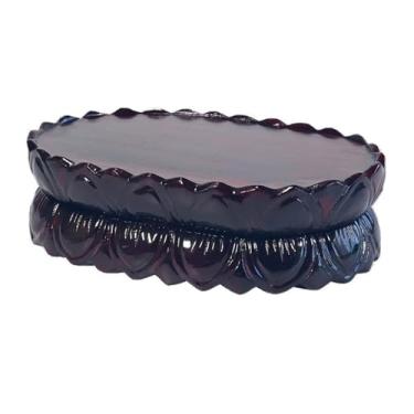 Imagem de KHUTRW3D Suporte elíptico de enfeite de pedra bonsai base de vaso, vaso de chá, suporte de madeira com suporte de sulfatura