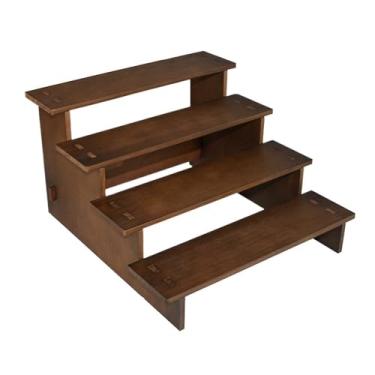 Imagem de x3anggyt5 Elegante Escada de Madeira Vintage Média Quatro Camadas Organizador de Cordas Mais Largas Organizador Pulseira Display Rack de Grampo de Cabelo Organizador