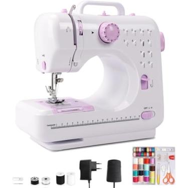 Imagem de Maquina de Costura, Mini Maquina de Costura com 12 Padrões de Costura, Velocidade Ajustável Máquina de Costura Portátil, 110-220V Maquina Costura, Máquina de Costura Doméstica-Linha Prime