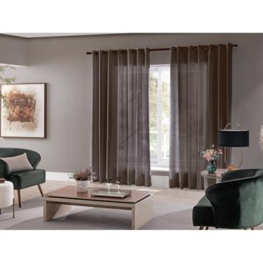 Imagem de Cortina Decorativa 300x220 - Conforto e Privacidade para Todos os Ambientes (Marrom)