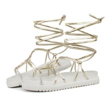 Imagem de Sandália Feminina Rasteira Casual Confortável Verão - Bono Rock, Doura