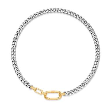 Imagem de MUYAN Colar gargantilha com elos cubanos grossos para mulheres e homens, unissex, joia punk moderna, Latão, Sem Pedra Preciosa